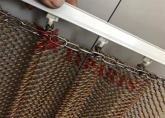 장식적인 방 분배자를 위한 알루미늄 체인 연결 금속 메시 커튼 구리 색깔